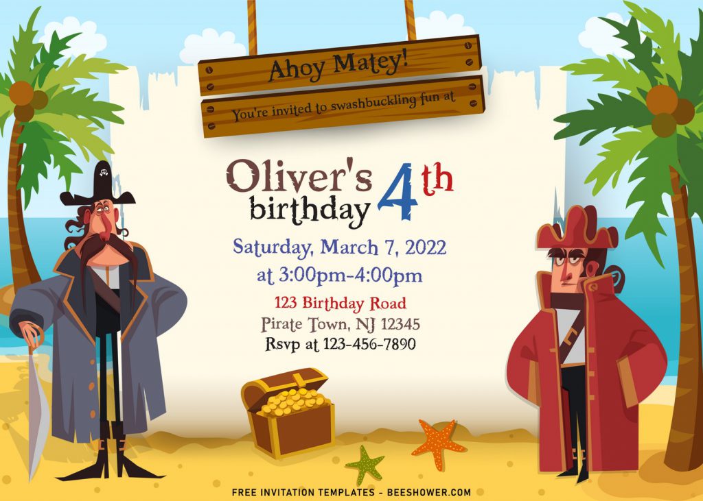 8+ Fun Pirate Party Birthday Invitation Templates For Your Little Boy Pirate's Birthday Bash