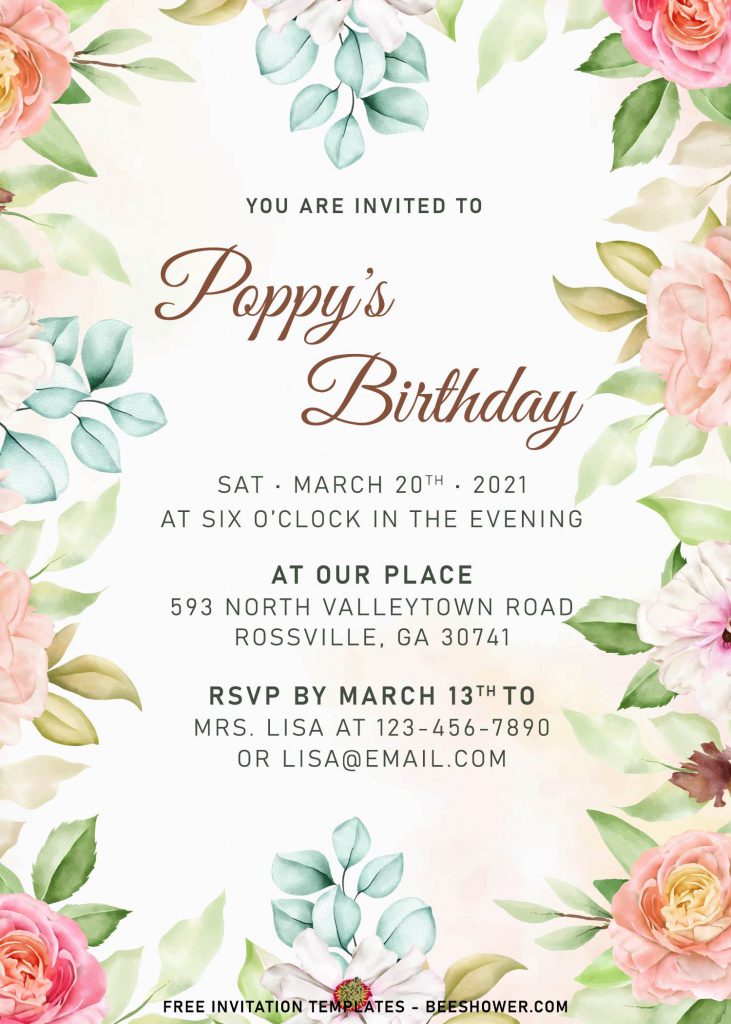 8+ Blush Floral Baby Shower Invitation Templates