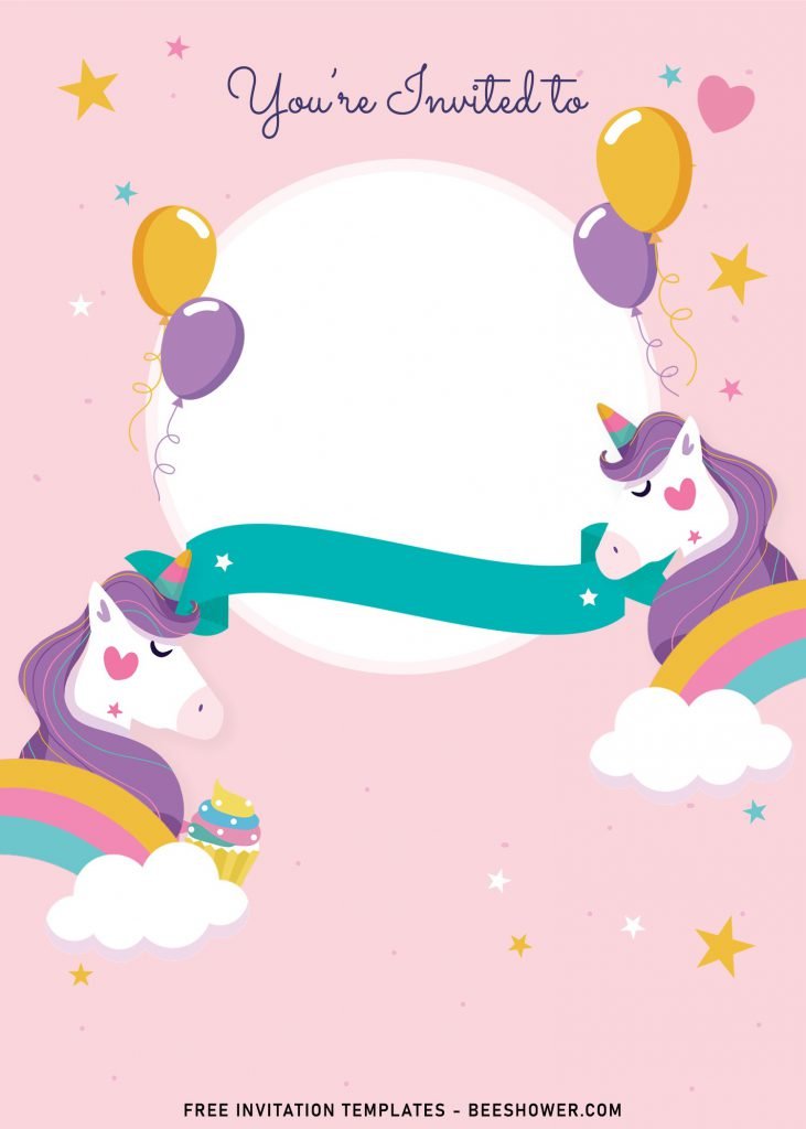9+ Kawaii Rainbow Unicorn Baby Shower Invitation Templates with Rainbow Unicorn