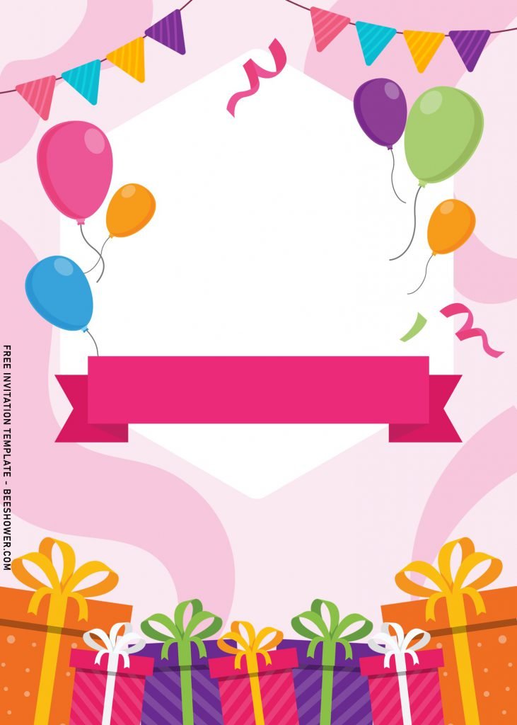 10+ Personalized Kids Birthday Party Invitation Templates For Any Ages and has colorful balloons