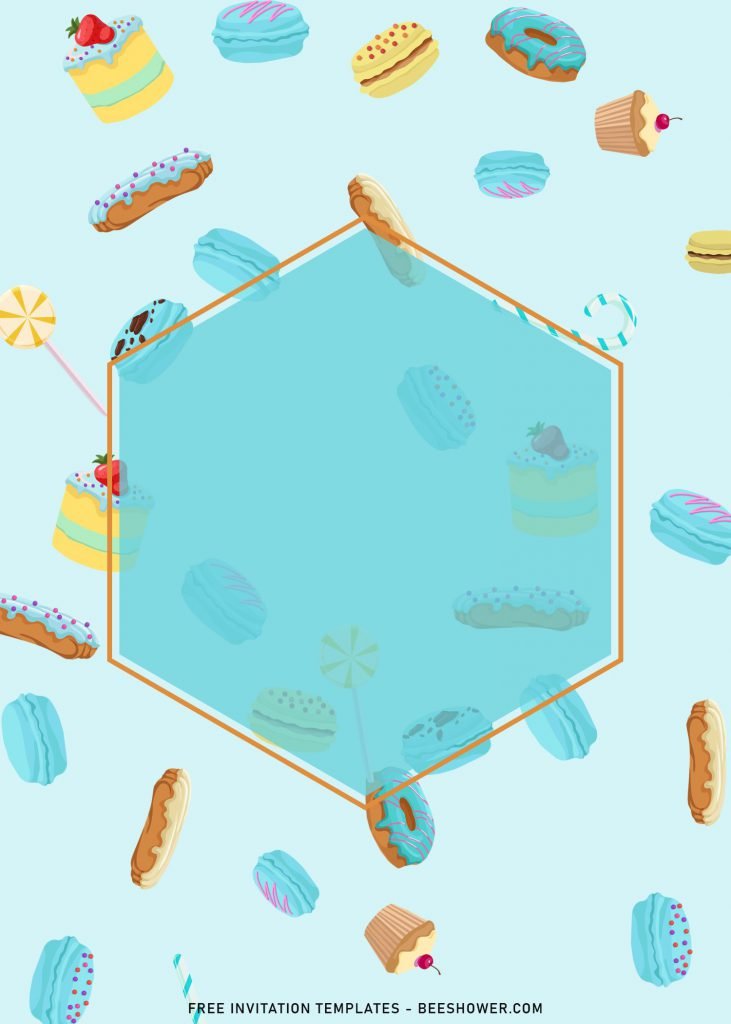 11+ Sweet Treats Birthday Invitation Templates with adorable hexagon shaped text box