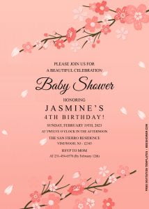 7+ Gorgeous Cherry Blossom Baby Shower Invitation Templates