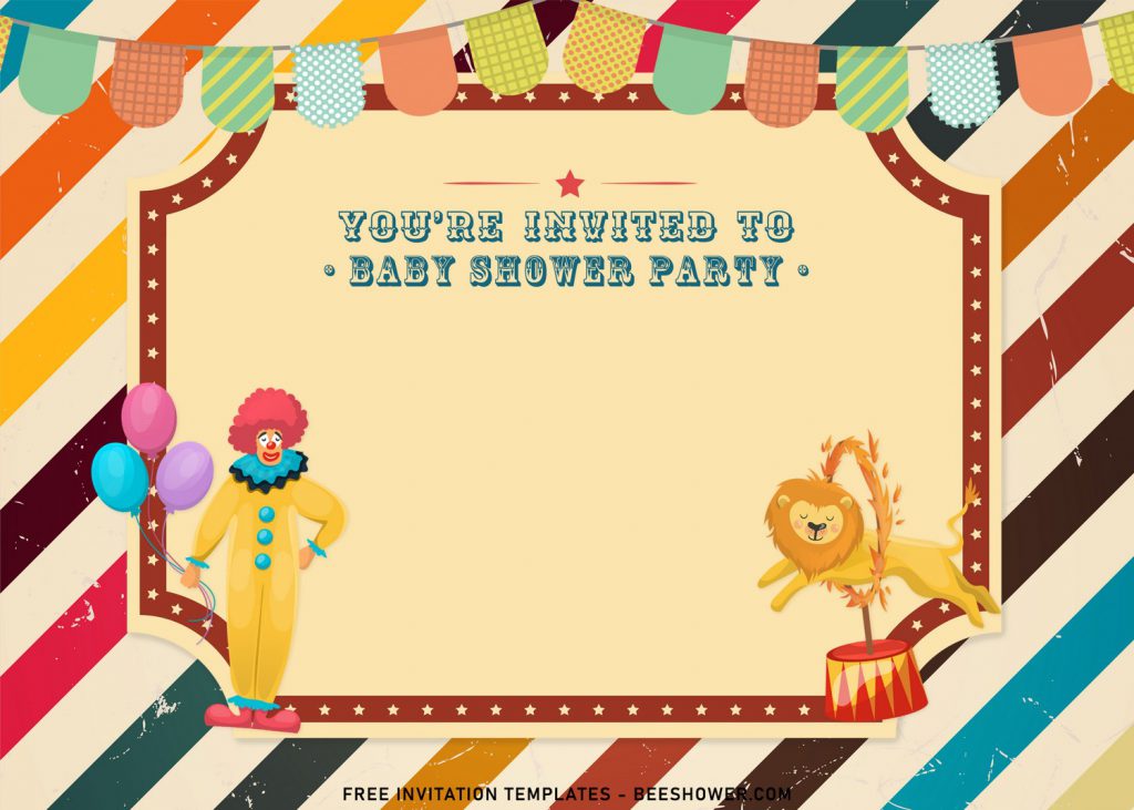 7+ Circus Themed Birthday Invitation Templates For Fun Kids’ Birthday Party with lion