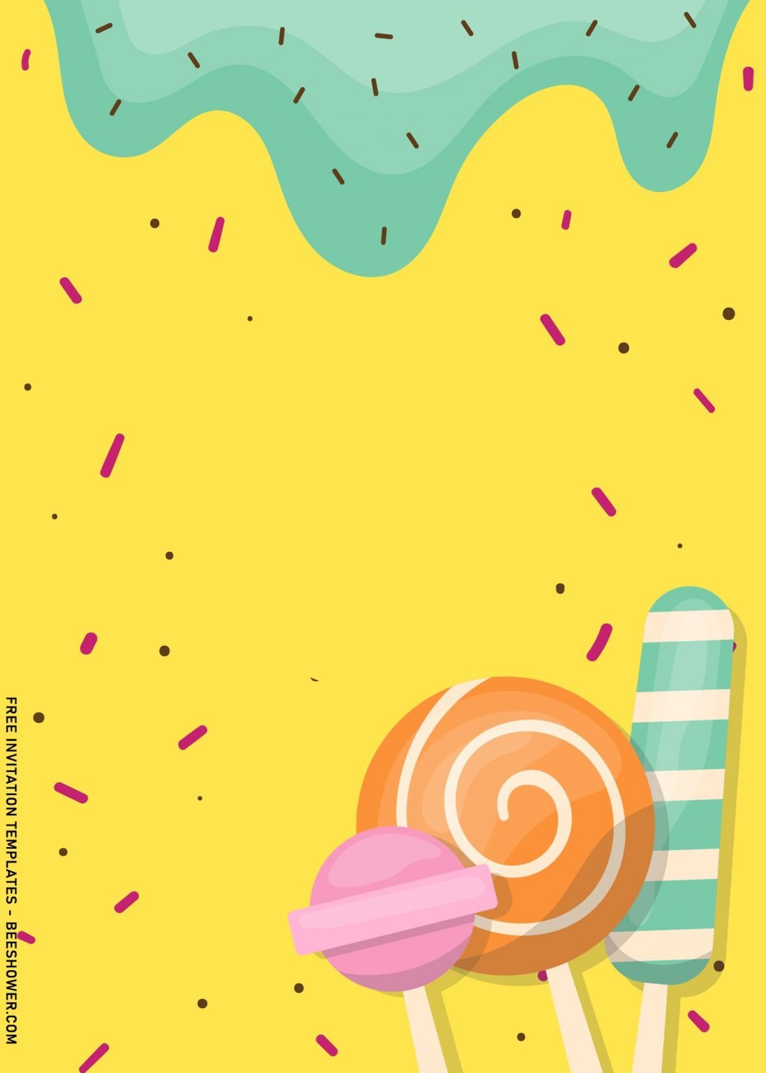 7+ Cute Sprinkles And Yummy Candy Birthday Invitation Templates | Beeshower