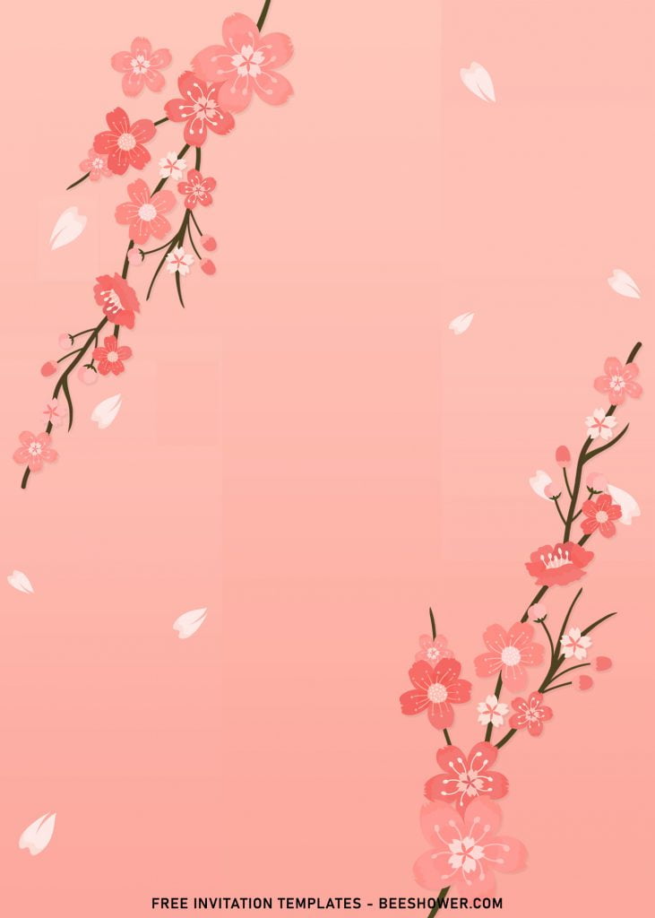 7+ Gorgeous Cherry Blossom Baby Shower Invitation Templates with stunning hand drawn Sakura