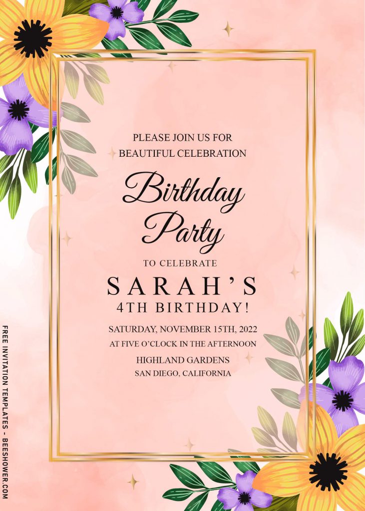 7+ Fancy Floral Birthday Invitation Templates For Your Kid’s Birthday This Spring