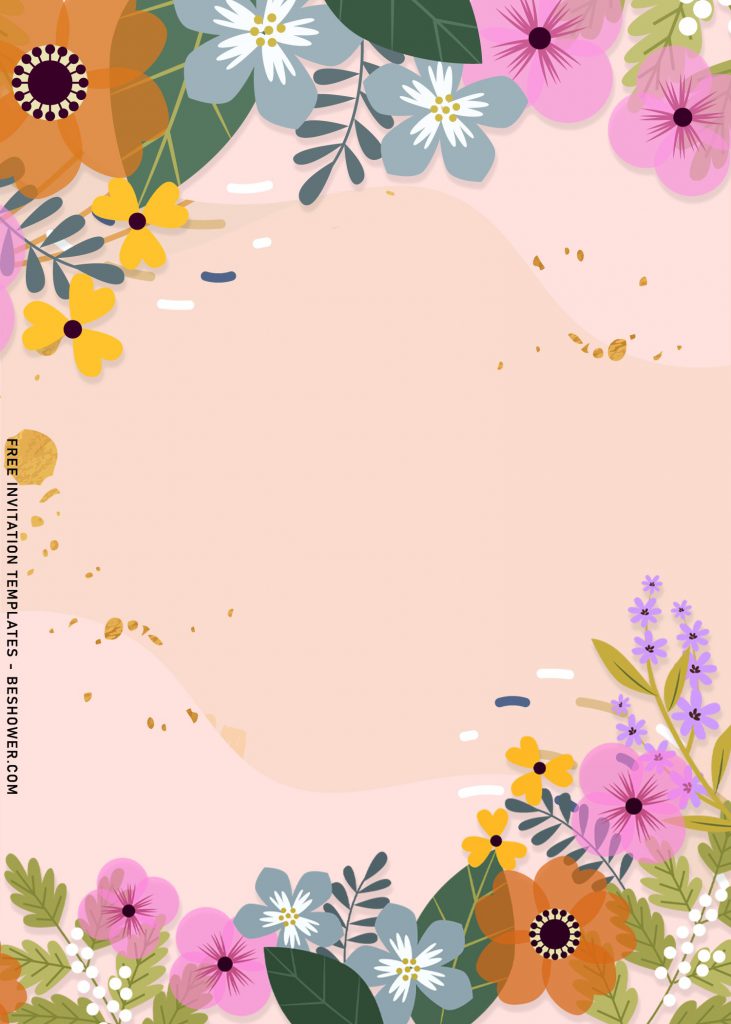 8+ Spring Flowers Birthday Invitation Templates For Your Memorable Spring Celebration with blush background