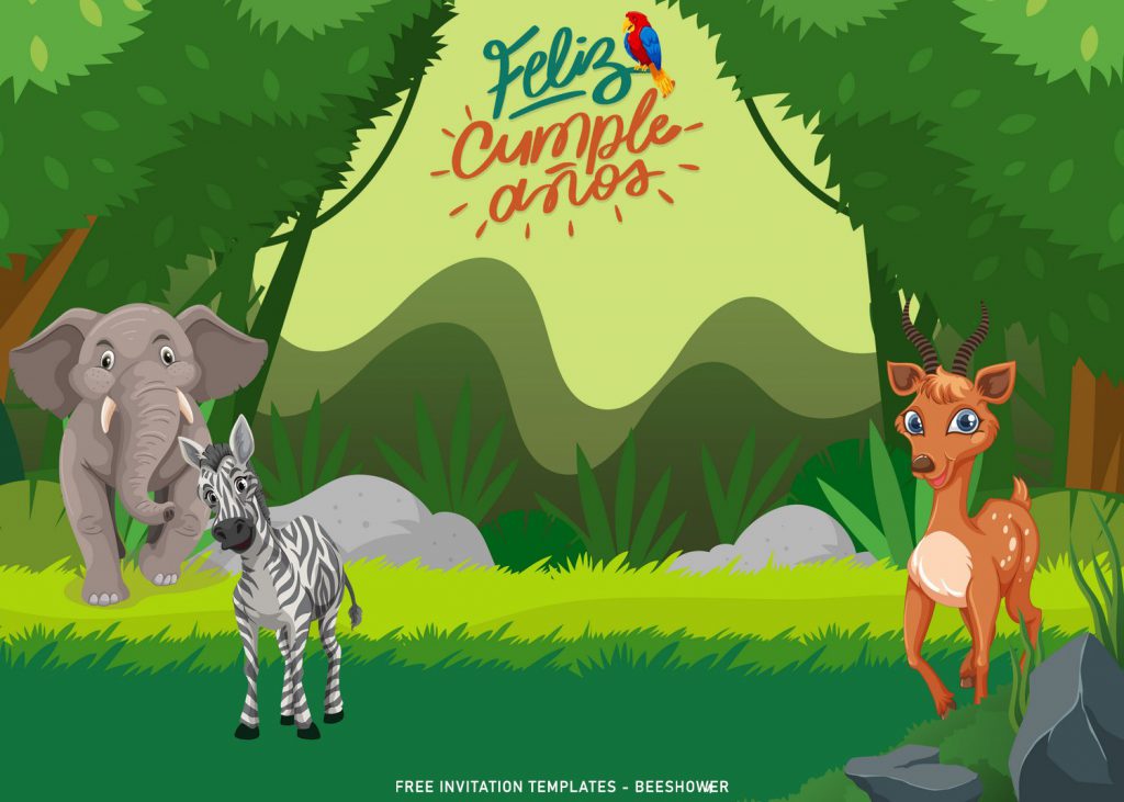 8+ Cute Jungle Birthday Invitation Templates To Celebrate Your Kid’s Birthday with jungle background
