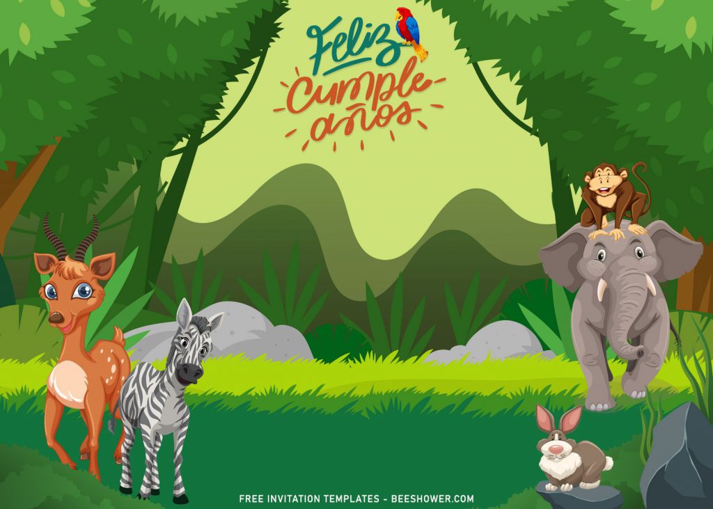 8+ Cute Jungle Birthday Invitation Templates To Celebrate Your Kid’s Birthday with adorable cartoon zebra
