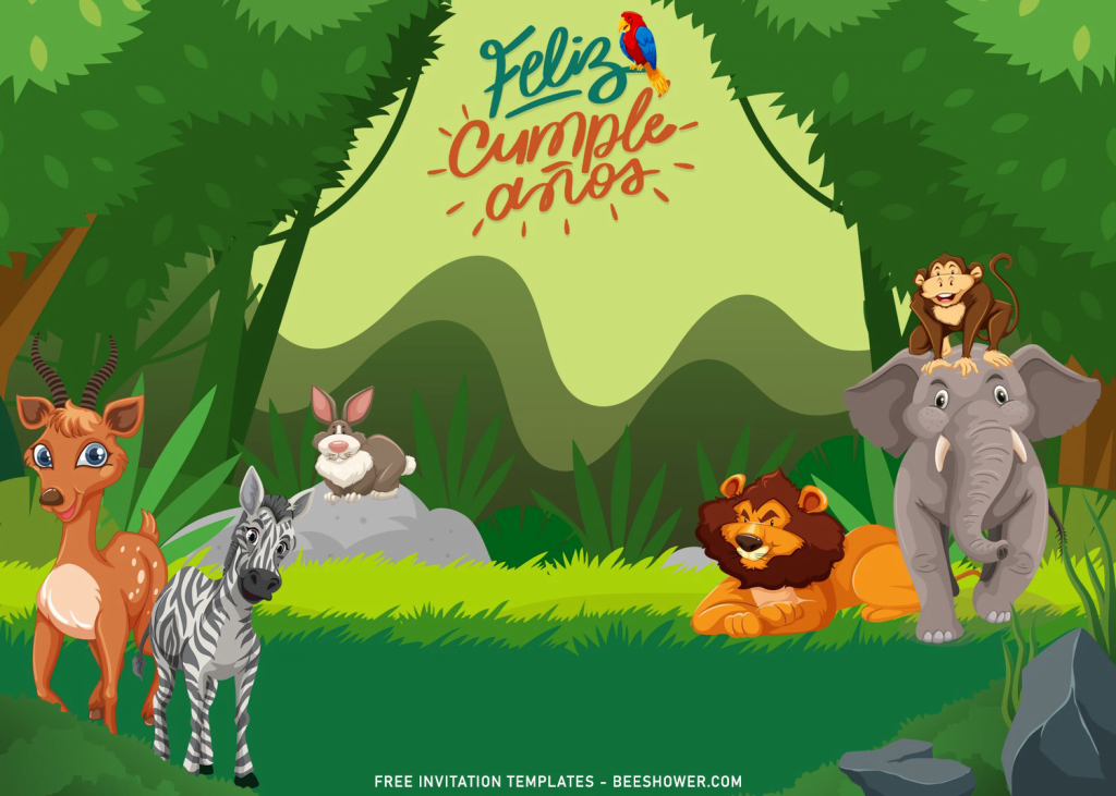 8+ Cute Jungle Birthday Invitation Templates To Celebrate Your Kid’s Birthday with cute lion
