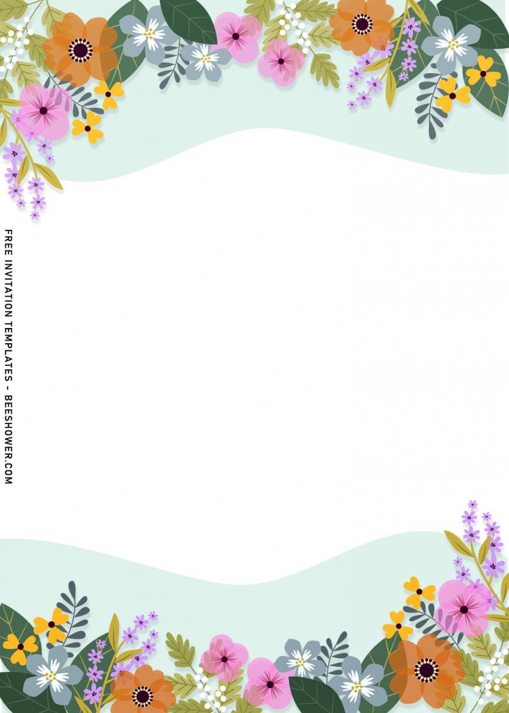8+ Spring Flowers Birthday Invitation Templates For Your Memorable Spring Celebration with pastel flowers