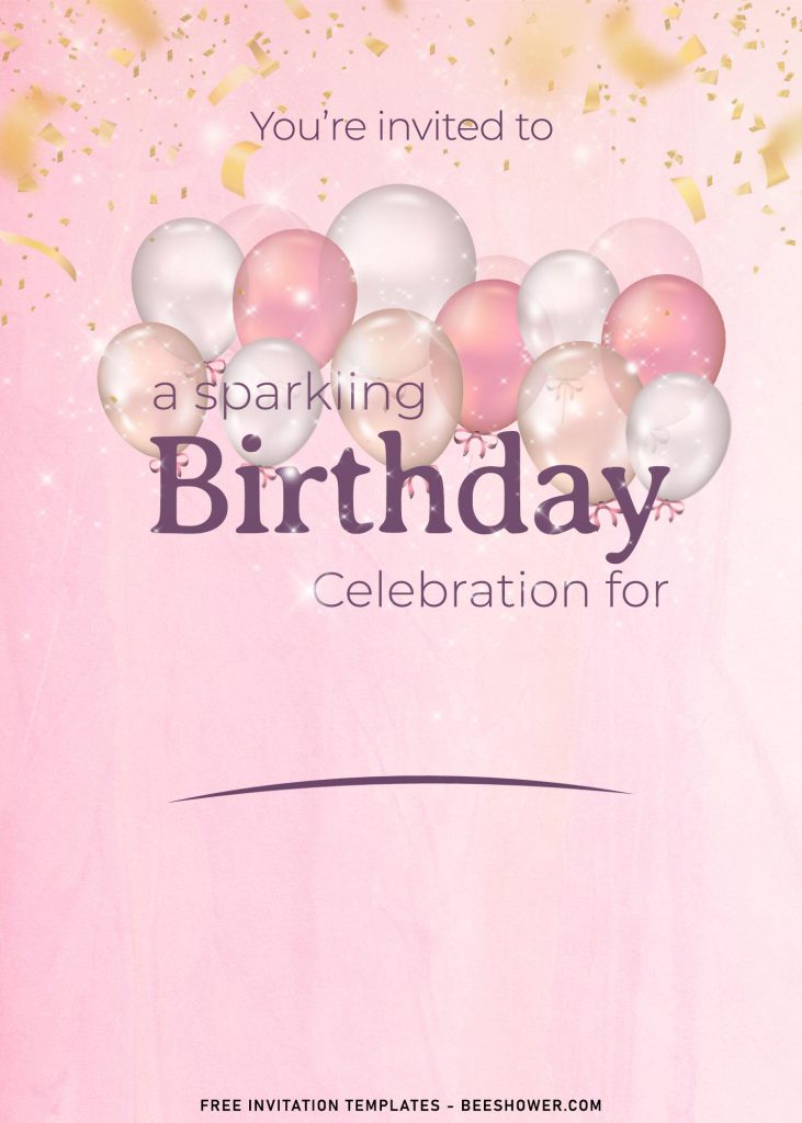 9+ Sparkling Birthday Invitation Templates Suitable For All Ages with pristine white balloons
