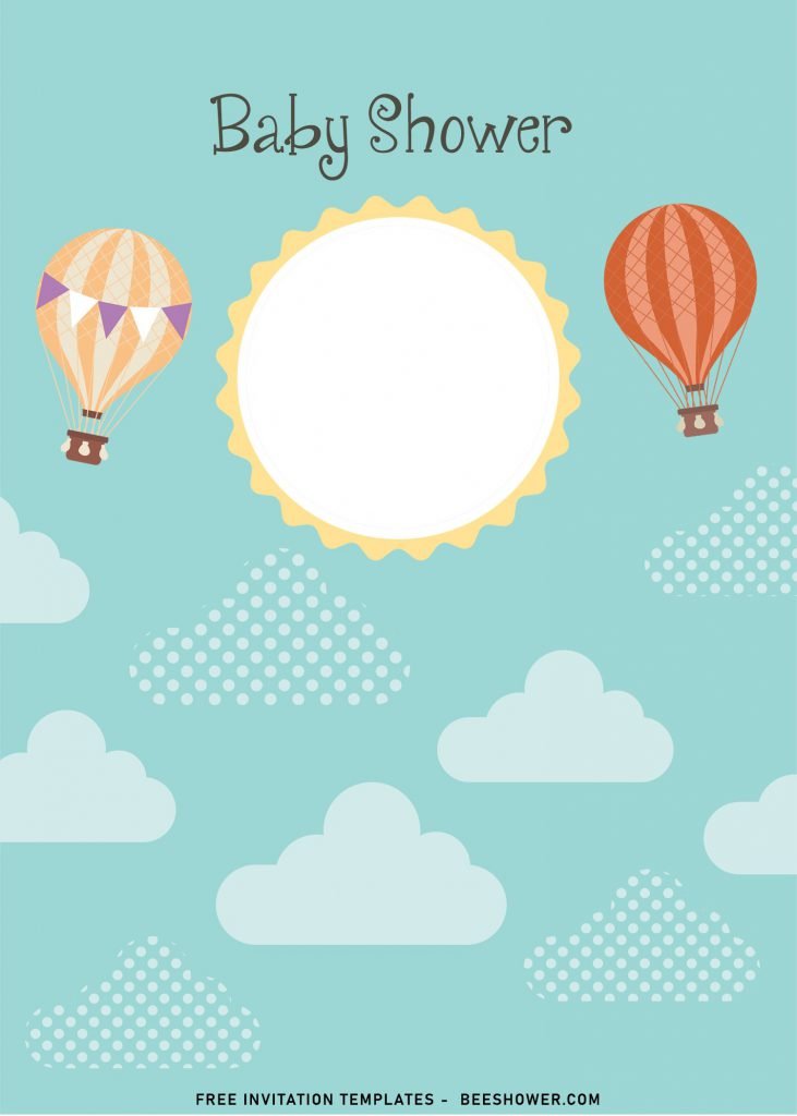 9+ Watercolor Hot Air Balloons Birthday Invitation Templates and has photo or picture frame