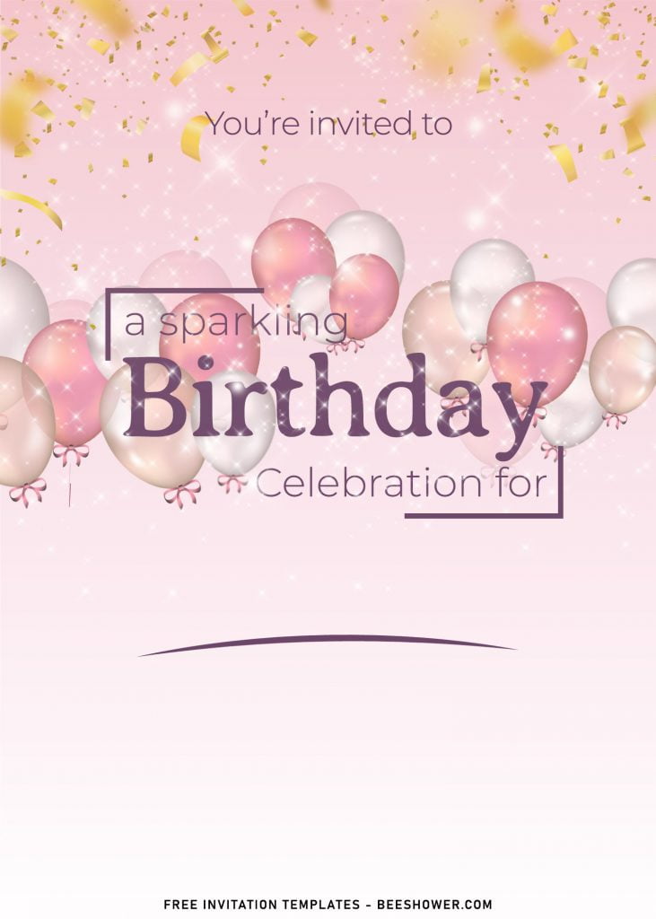 9+ Sparkling Birthday Invitation Templates Suitable For All Ages with pink watercolor background