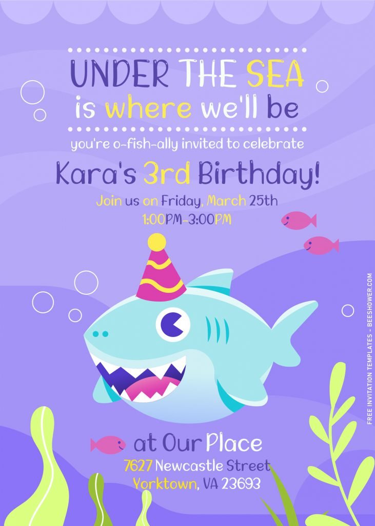 7+ Cute Shark Birthday Invitation Templates