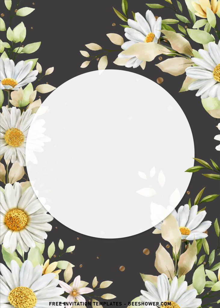 8+ Bright White And Yellow Chrysanthemum Baby Shower Invitation Templates with beautiful white chrysanthemum