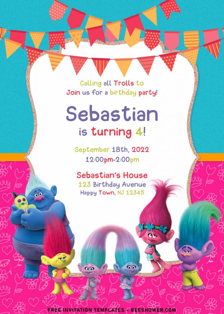 8+ Adorable Trolls Birthday Invitation Templates For Your Kid’s Birthday
