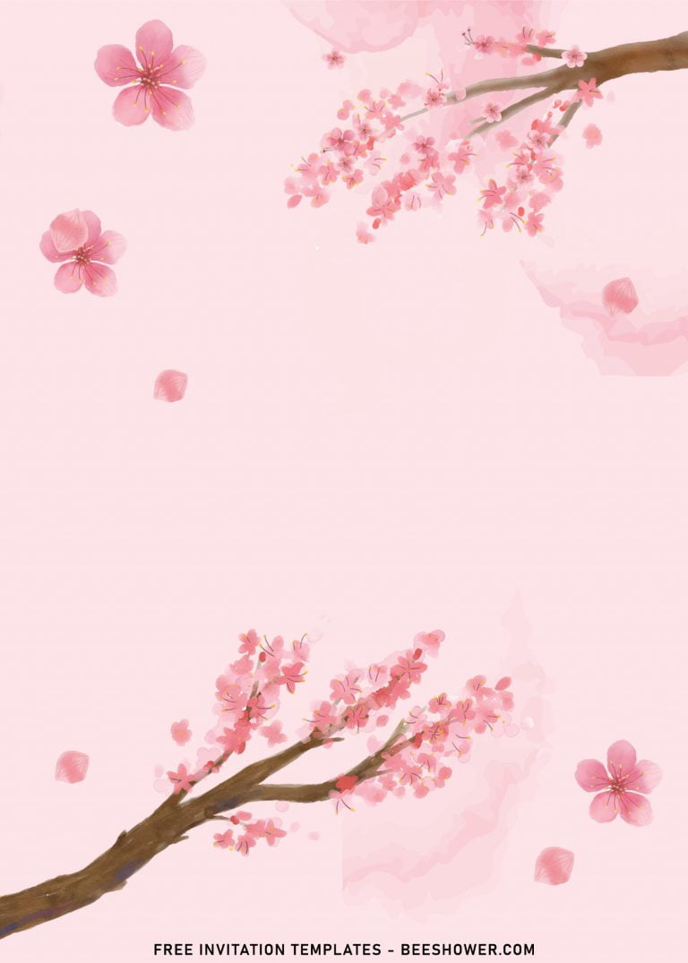 Download 7+ Chic Watercolor Cherry Blossom Birthday Invitation ...