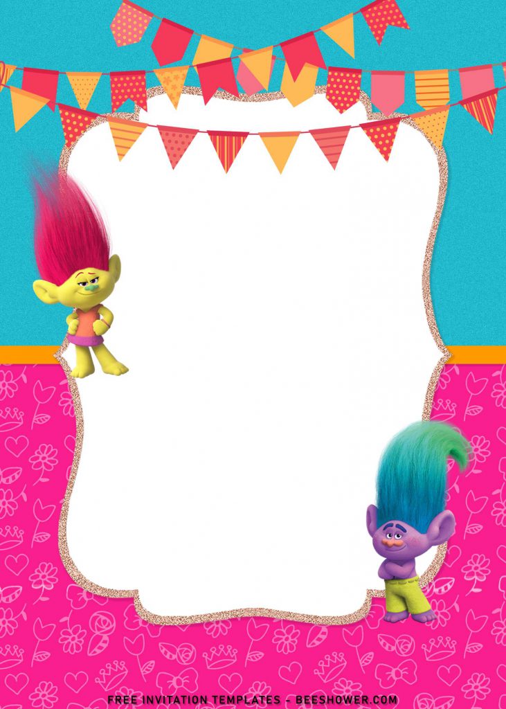 8+ Adorable Trolls Birthday Invitation Templates For Your Kid’s Birthday with Mandy Sparkledust