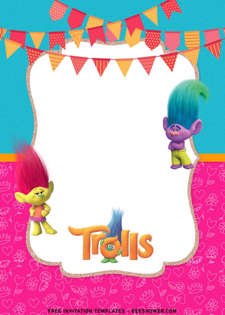 8+ Adorable Trolls Birthday Invitation Templates For Your Kid’s Birthday with Guy Diamond