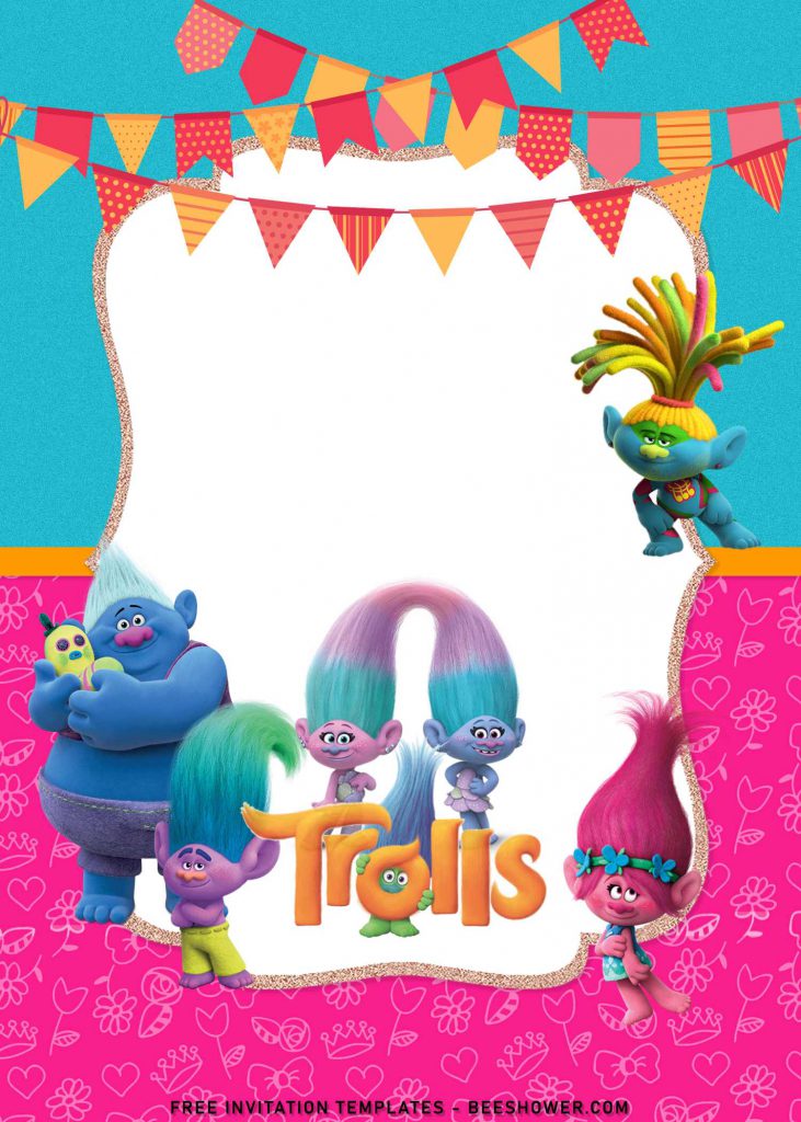 8+ Adorable Trolls Birthday Invitation Templates For Your Kid’s Birthday with Adorable Biggie