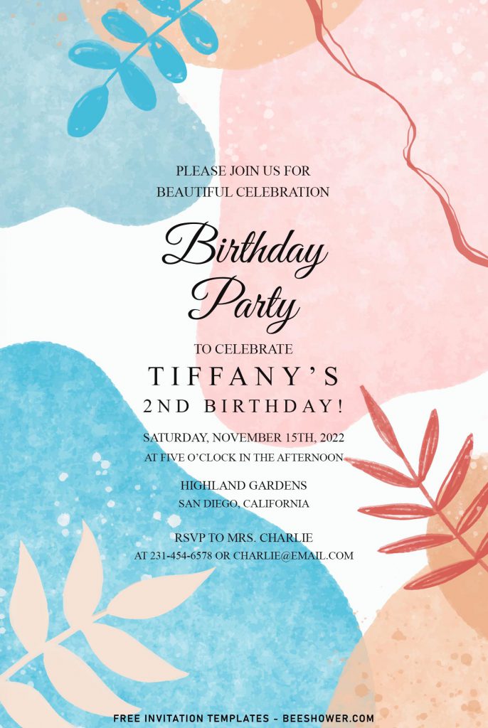 7+ Blush Watercolor Birthday Invitation Templates