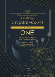 10+ Elegant Gold Baby Shower Invitation Templates With Stunning Gold Floral
