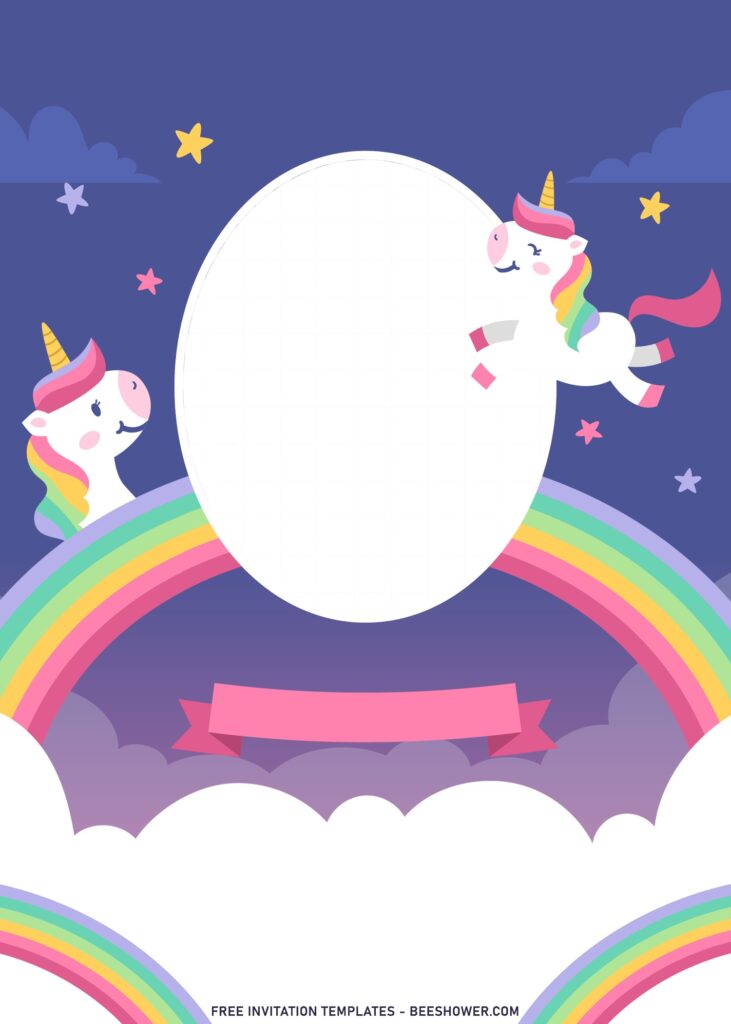11+ Adorable Colorful Rainbow Unicorn Birthday Invitation Templates For Kids Birthday