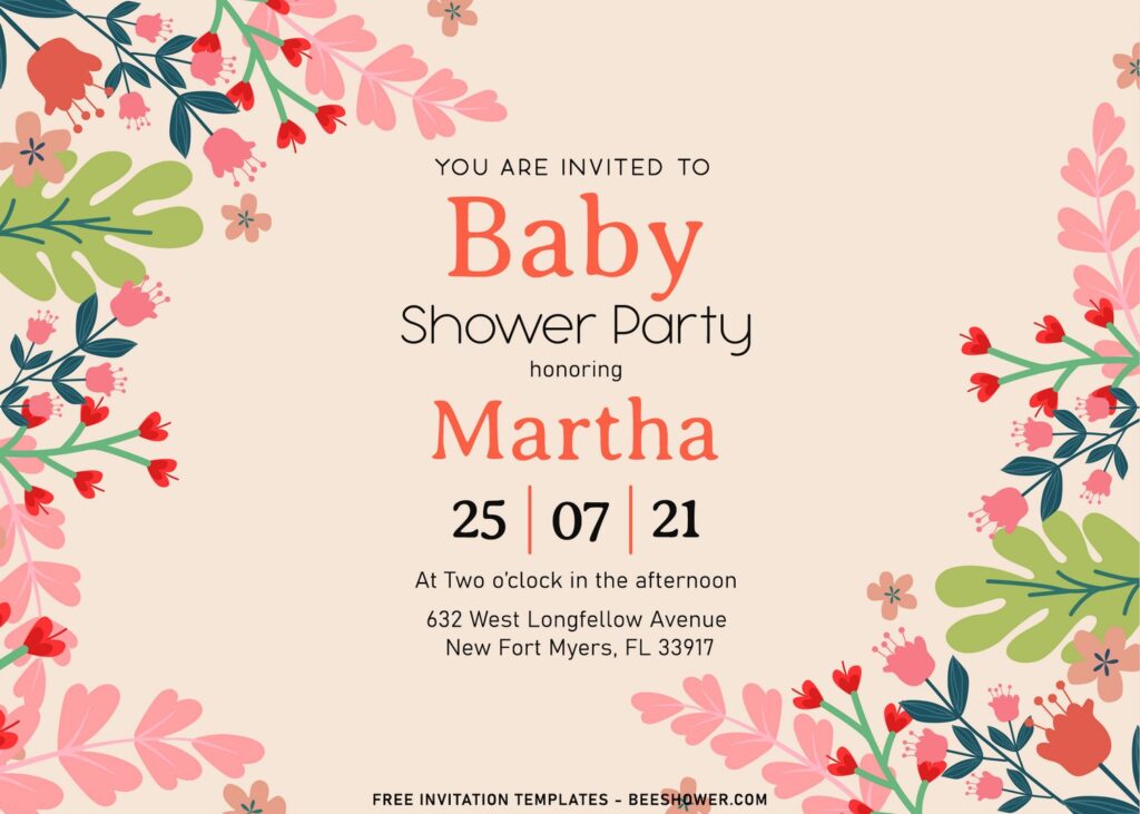 11+ Colorful Pastel Floral Baby Shower Invitation Templates