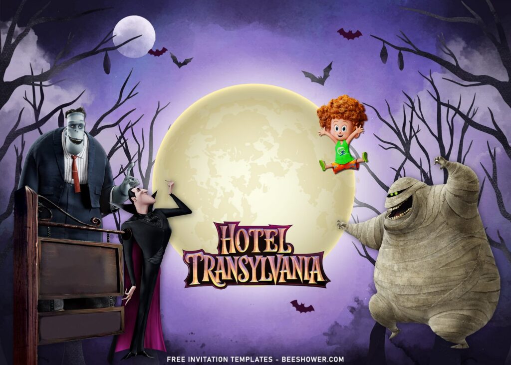 10+ Hotel Transylvania 4 Theme Birthday Invitation Templates with Mr blobby