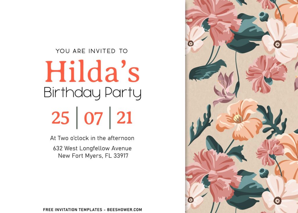 11+ Vintage Floral Pattern Birthday Invitation Templates