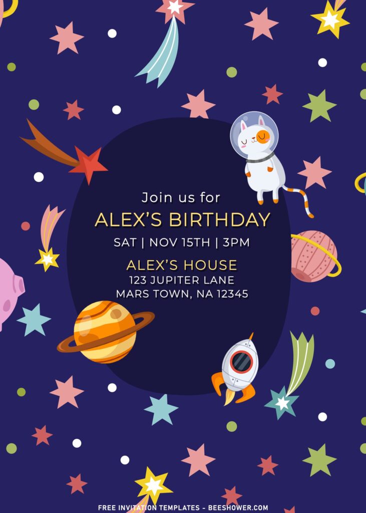 7+ Cool Space Themed Birthday Invitation Templates For Your Little Astronaut