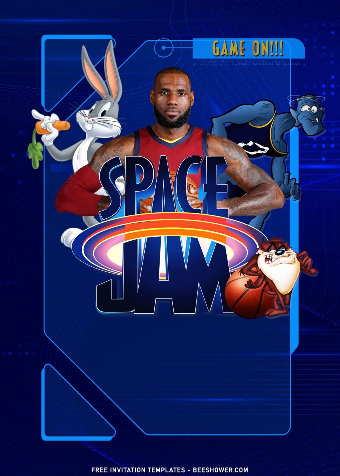 9+ Awesome Space Jam Birthday Invitation Templates For Kids Birthday ...