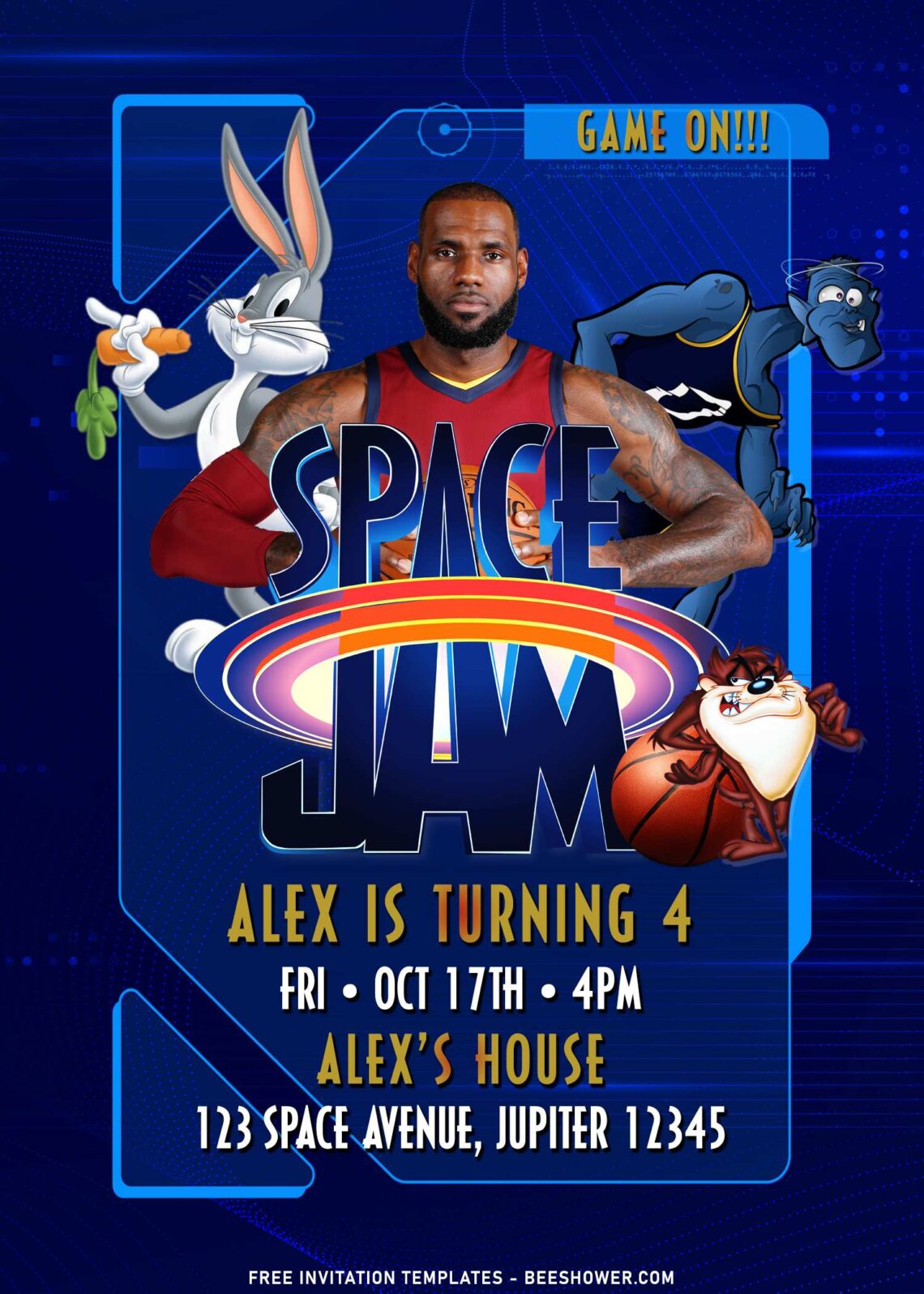 9+ Awesome Space Jam Birthday Invitation Templates For Kids Birthday