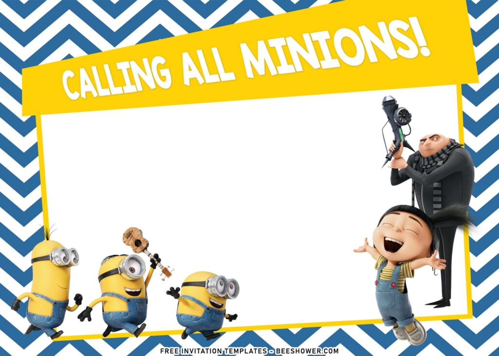 8+ Cute Minion Birthday Invitation Templates Perfect For Your Kid's Birthday with Gru and Agnes