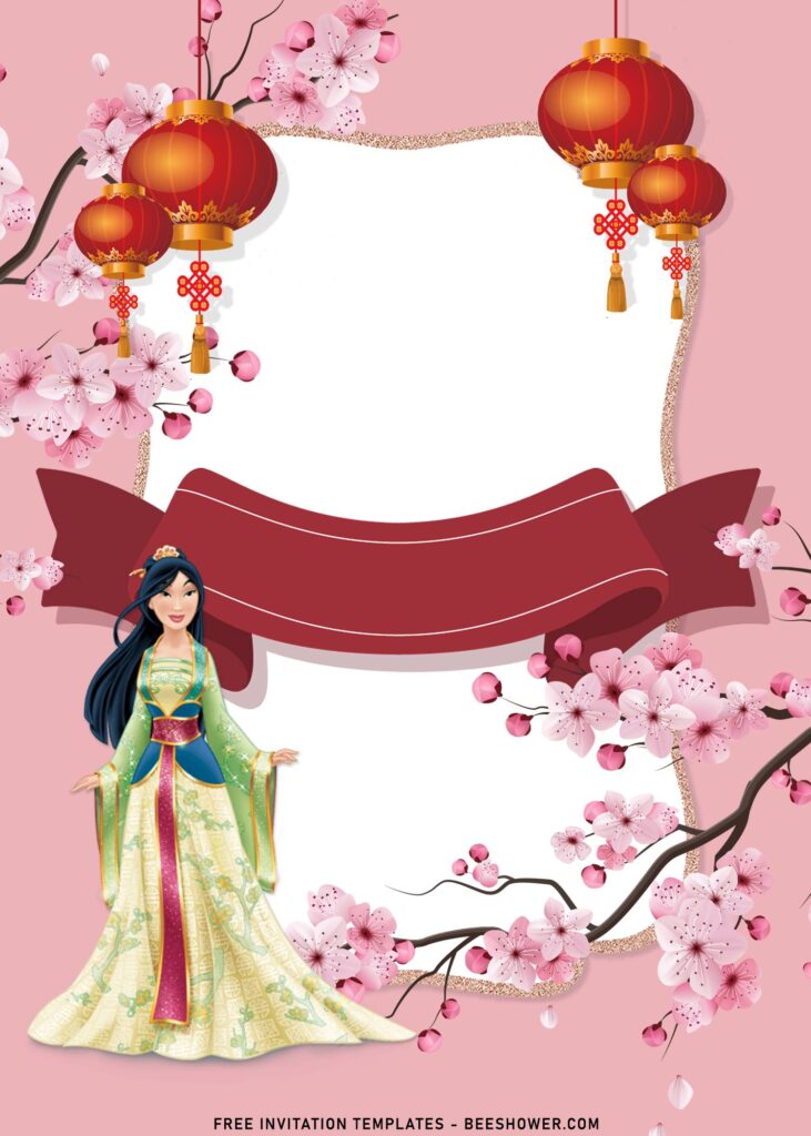 8+ Princess Mulan Birthday Invitation Templates with Chinese Red Lantern