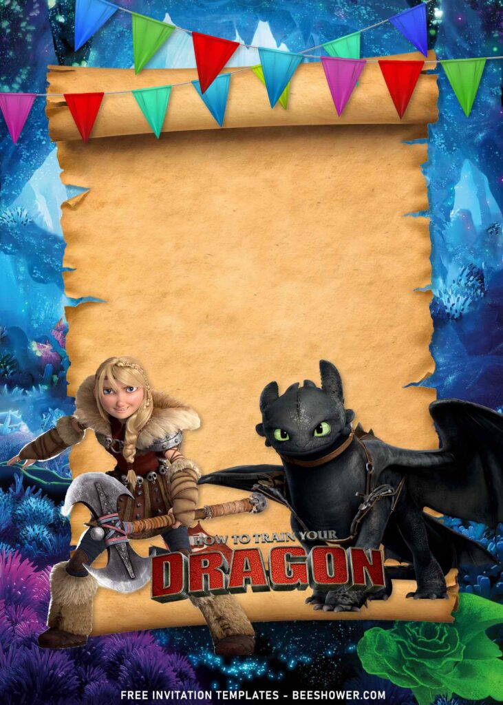 8+ How To Train Your Dragon Birthday Invitation Templates with Astrid