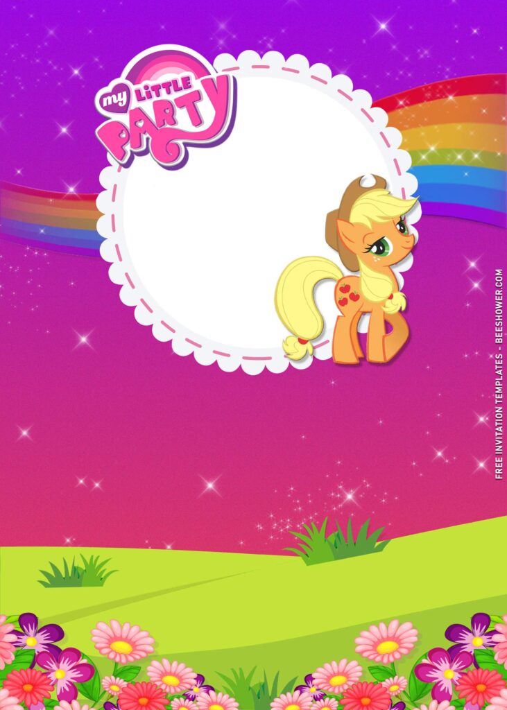 9+ Sparkling My Little Pony Birthday Invitation Templates with Apple Jack