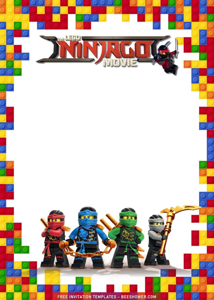 9+ Lego Birthday Invitation Templates For Kids Birthday Party with Lego Ninjago