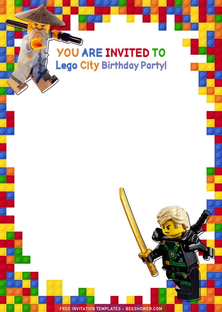 9+ Lego Birthday Invitation Templates For Kids Birthday Party with awesome Lego Ninjago