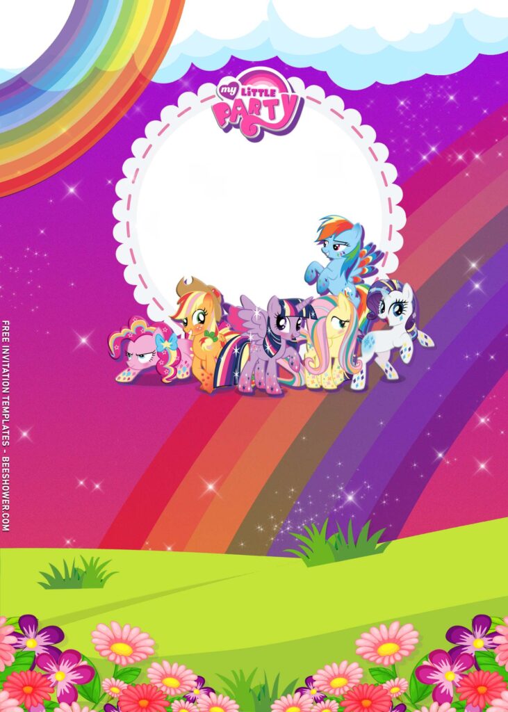 9+ Sparkling My Little Pony Birthday Invitation Templates with stunning rainbow