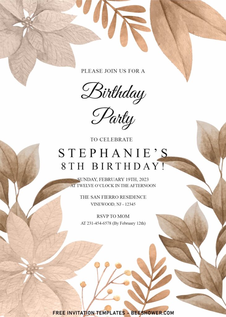 9+ Simple Greenery Birthday Invitation Templates