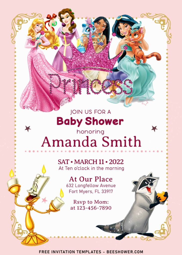 10+ Vintage Disney Princess Baby Shower Invitation Templates