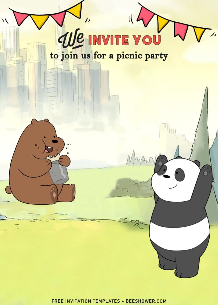10+ We Bare Bears Birthday Invitation Templates with cute Panda