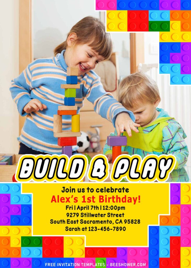 11+ Fun Building Blocks Party Birthday Invitation Templates