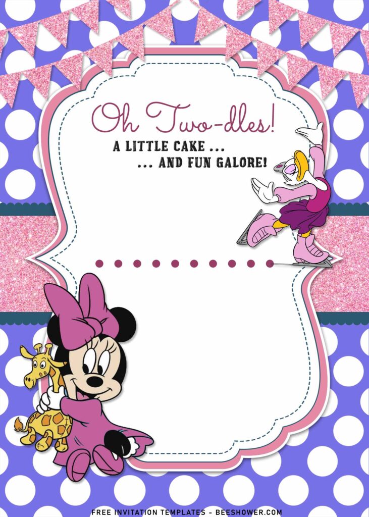 11+ Minnie Mouse And Daisy Joint Birthday Invitation Templates with adorable Baby Minnie