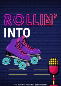 11+ Roller Skating Birthday Invitation Templates with Roller Skate Boots