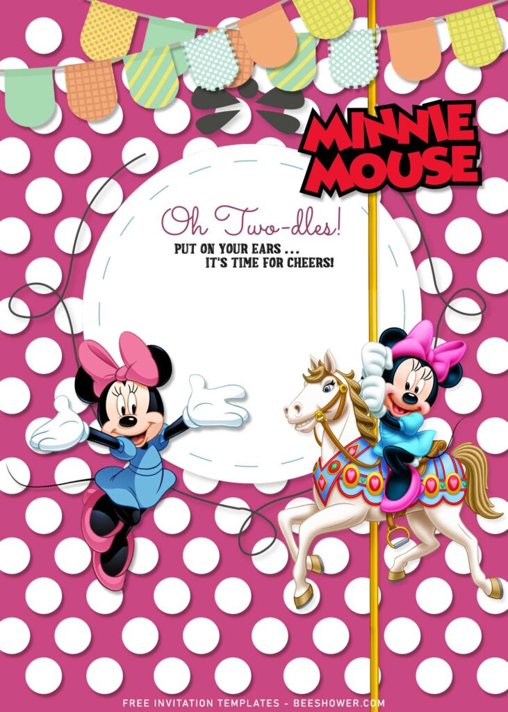 7+ Minnie Mouse Baby Shower Invitation Templates with adorable pink background