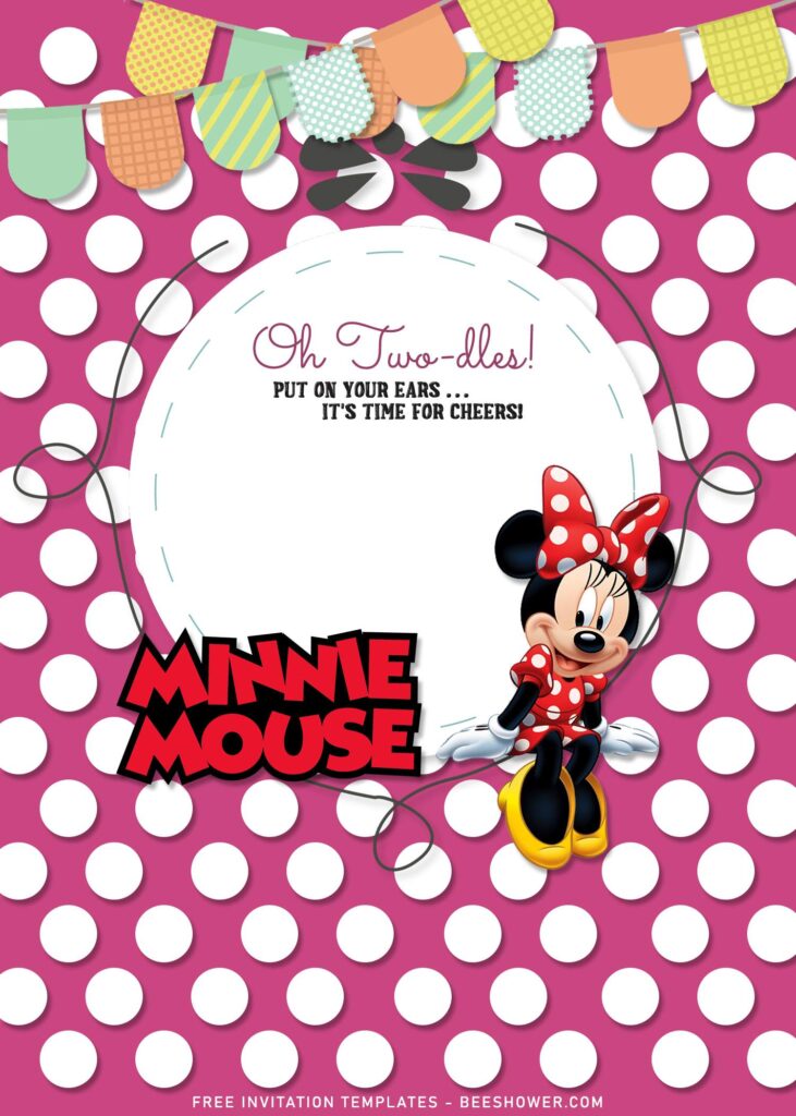 7+ Minnie Mouse Baby Shower Invitation Templates with cute Minnie Mouse sticker