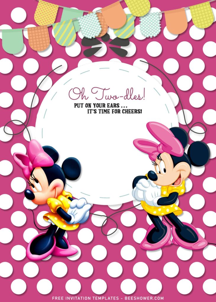 7+ Minnie Mouse Baby Shower Invitation Templates with cute polka dots pattern